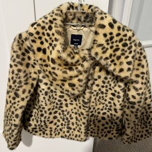 GAP Animal Print Teddy Jacket